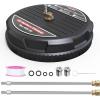 imageYITAHOME Pressure Washer Surface Cleaner 18quot Dual Handle with 2 Nozzles ampamp 4 Replacements High Pressure Cleaner for Driveways Sidewalks Patios Stainless Steel ampamp 38quot Quick Connector 4000 PSIPP Plastic