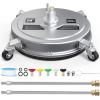 imageYITAHOME Pressure Washer Surface Cleaner 18quot Dual Handle with 2 Nozzles ampamp 4 Replacements High Pressure Cleaner for Driveways Sidewalks Patios Stainless Steel ampamp 38quot Quick Connector 4000 PSIStainless Steel