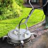 imageYITAHOME Pressure Washer Surface Cleaner 18quot Dual Handle with 2 Nozzles ampamp 4 Replacements High Pressure Cleaner for Driveways Sidewalks Patios Stainless Steel ampamp 38quot Quick Connector 4000 PSIStainless Steel