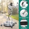 imageYITAHOME Pressure Washer Surface Cleaner 18quot Dual Handle with 2 Nozzles ampamp 4 Replacements High Pressure Cleaner for Driveways Sidewalks Patios Stainless Steel ampamp 38quot Quick Connector 4000 PSIStainless Steel