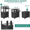 imageYITAHOME Rolling AV Cart with Wheels ampamp Locking Cabinet Keyboard Tray ampamp 164ft ExtraLong Power Cord Mobile Presentation Media Cart for Computer Laptop Printer Projector BlackAV Cart with Locking Cabinet