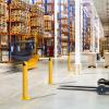 imageYITAHOME Safety Bollard Post 36quot x 45quot Steel Bollards for Warehouse Yellow 1 Pack4 PACK
