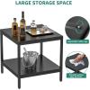 imageYITAHOME Table Stand for Commercial Ice Maker Machine 2Tier Storage Shelf Coffee Tea End Table Square Simple Style Side Table for Office Restaurant Home Bars Coffee ShopTop Loading 100LBSTable