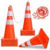 imageYITAHOME Traffic Cones 28 Inch 12 Pack with 36FT Chain and Reflective Collars PVC Orange Construction Cones Safety Cones for Parking Lot Home Road28 Inch