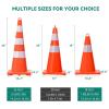 imageYITAHOME Traffic Cones 28 Inch 12 Pack with 36FT Chain and Reflective Collars PVC Orange Construction Cones Safety Cones for Parking Lot Home Road36 Inch
