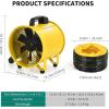 imageYITAHOME Utility Blower Fan 12 Inch Two Speed Portable Exhaust Fan Extractor Fan with GFCI Plug Automatic Poweroff Protection Ventilation Fans with 32FT Ducting for Paint Booth WarehouseYellow