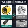 imageYITAHOME Utility Blower Fan 12 Inch Two Speed Portable Exhaust Fan Extractor Fan with GFCI Plug Automatic Poweroff Protection Ventilation Fans with 32FT Ducting for Paint Booth WarehouseYellow