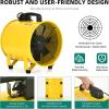 imageYITAHOME Utility Blower Fan 12 Inch Two Speed Portable Exhaust Fan Extractor Fan with GFCI Plug Automatic Poweroff Protection Ventilation Fans with 32FT Ducting for Paint Booth WarehouseYellow