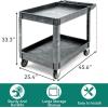 imageYITAHOME Utility Cart on Wheels 550 lbs Capacity 45 x 25 Inch Rolling Work Carts with Wheels 2 Shelf Heavy Duty Plastic Service Cart Suitable for Warehouse Garage School ampamp Office Cleaning BlackGray