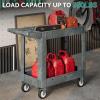 imageYITAHOME Utility Cart on Wheels Plastic Tool Cart 550 lbs Capacity Service Cart 40 x 17 Inch 2 Shelf Extra Heavy Duty Rolling Work Carts for Warehouse Garage School ampamp Office Cleaning BlackGray