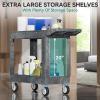 imageYITAHOME Utility Cart on Wheels Plastic Tool Cart 550 lbs Capacity Service Cart 40 x 17 Inch 2 Shelf Extra Heavy Duty Rolling Work Carts for Warehouse Garage School ampamp Office Cleaning BlackGray