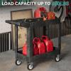imageYITAHOME Utility Cart on Wheels Plastic Tool Cart 550 lbs Capacity Service Cart 40 x 17 Inch 2 Shelf Extra Heavy Duty Rolling Work Carts for Warehouse Garage School ampamp Office Cleaning BlackBlack