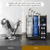 imageYITAHOME Wooden Golf Bag Organizer for Garage Rolling Storage Stand for Golf Bags Clubs Balls and Accessories Holds 2 or 3 Golf Bags Ideal for Golf Equipment OrganizationBlack