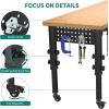 imageYITAHOME Work Bench 48quot L X 24quot W Adjustable Workbench for Garage WPegboard ampamp Power Outlets HeavyDuty Workstation 1600 LBS Load Capacity with Wheels for Workshop Office Home Outdoor48L X 20D