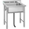 imageYITAHOME 29in Utility Kitchen Sink Free Standing Single Bowl with Pipe NSF Stainless Steel Commercial Sink for Laundry Room Bathroom Farmhouse Garage Indoor Outdoor1Compartment Sink