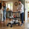imageYITAHOME 350 LBS Folding Utility Service Cart 3 Tier Foldable Cart with Wheels Collapsible Cart on Wheels with 360Swivel Wheels 2 with Brakes Portable Cart for Home Garage Restaurant Office
