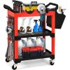 imageYITAHOME Auto Detailing Cart with Wheels 3 Tier Rolling Detail Cart with 2 Polisher Brackets Car Wash Organizer Cart with 2 Hanging Plate ampamp Hooks ampamp Hanging Bucket for Garage Workshop Repair Shop
