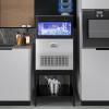 imageYITAHOME Commercial Ice Maker Machine with Table Stand 2Tier Coffee Tea End Table Square Simple Style Side Table Industrial Ice Machine 130LBS24H Ice Making 33LBS Storage Bin 65 Ice CubesCycle