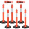 imageYITAHOME Delineator Post with Base 9 Pack Traffic Delineator Posts with Reflective Collars 45 inch Delineator Post Cones for Parking Lots Road Safety Construction Events6 PACK