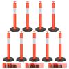imageYITAHOME Delineator Post with Base 9 Pack Traffic Delineator Posts with Reflective Collars 45 inch Delineator Post Cones for Parking Lots Road Safety Construction Events9 PACK