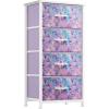 imageYITAHOME Dresser with 4 Drawers  Fabric Storage Tower Organizer Unit for Bedroom Living Room Hallway Closets  Sturdy Steel Frame Wooden Top ampamp Easy Pull Fabric BinsPurple