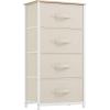 imageYITAHOME Dresser with 4 Drawers  Fabric Storage Tower Organizer Unit for Bedroom Living Room Hallway Closets  Sturdy Steel Frame Wooden Top ampamp Easy Pull Fabric BinsAcream White