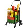 imageYITAHOME Folding Shopping Cart with Liner Foldable Grocery Cart with Wheels for Seniors Portable Collapsible Utility Carts for Shopping Groceries Laundry ampamp StorageStair Climber Cart