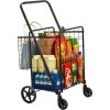 imageYITAHOME Folding Shopping Cart with Wheels Portable Collapsible Grocery Cart for Seniors Rolling Utility Cart for Laundry Storage ampamp Organizer Foldable Easy CarryJumbo