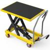 imageYITAHOME Hydraulic Lift Table Cart 550 LBS Adjustable 114quot to 425quot in Height Double Scissor Lift Table with Locking Wheels for Material Handling and TransportationSingle 1100 LBS