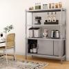 imageYITAHOME NSF Stainless Steel Shelves 48quot18quot60quot 4 Tier Storage Shelf with Cabinet Heavy Duty Shelving for Kitchen Garage Office Restaurant Warehouse 201 Bright Silver4 tier  Cabinet