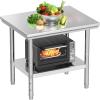 imageYITAHOME NSF Stainless Steel Table 30quot X 24quot Work Table with Wheels 2 Shelves Metal Prep Worktable for Home Kitchen Restaurant Garage Warehouse OutdoorModern