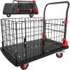imageYITAHOME Platform Truck Cart with Cage 42 x 26 in 1000LBS Capacity Folding Cart with WheelsHeavy Duty Hand Moving CartFoldable Dolly Cart with Basket for Warehouse Luggage Moving1000 LBS