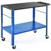 imageYITAHOME Portable Welding Table 36quot x 18quot Welding Table Top with 58quot Holes Casters with Brakes 1200lb Load Capacity Metal Welding Bench Extra Middle Shelf for Convenient StorageBlue