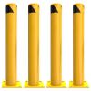 imageYITAHOME Safety Bollard Post 36quot x 45quot Steel Bollards for Warehouse Yellow 1 Pack4 PACK