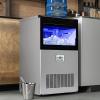 imageYITAHOME Top Loading Commercial Ice Maker Machine 120LBS with 33LBS Storage Bin 2 Way Water Inlet Stainless Steel Ice Maker Under Counter with Ice Scoop Ice Bucket for Home Bar Office Party120 LBS