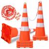 imageYITAHOME Traffic Cones 28 Inch 12 Pack with 36FT Chain and Reflective Collars PVC Orange Construction Cones Safety Cones for Parking Lot Home Road36 Inch