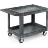 imageYITAHOME Utility Cart on Wheels 550 lbs 2 Shelf Heavy Duty Rolling Carts 45 x 25 in Plastic Service Cart Work Carts with Wheels for Warehouse Garage School ampamp Office Cleaning Gray