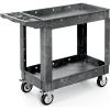 imageYITAHOME Utility Cart on Wheels Plastic Tool Cart 550 lbs Capacity Service Cart 40 x 17 Inch 2 Shelf Extra Heavy Duty Rolling Work Carts for Warehouse Garage School ampamp Office Cleaning BlackGray
