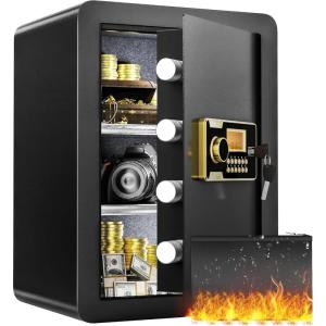 imageYITAHOME 25 Cu ft Safe Box with Fireproof Document Bag Digital Keypad Lock and Removable Shelf Security Safes for Home Office Hotel  Protects Valuables Money Jewelry Cash