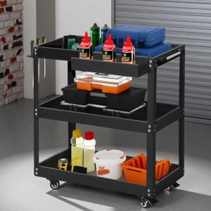 imageYITAHOME 3Tier Tool Cart on Wheels Rolling Metal Service Cart with Screwdriver Hanging Board ampamp Storage Box Heavy Duty Steel Utility Cart 400lbs Load Capacity for Mechanic Work Garage Warehouse RedBlack
