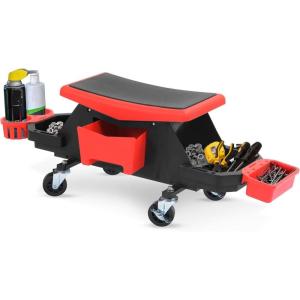 imageYITAHOME Detailing Stool with Wheels Mechanics Seat With 2 Removable Trays and Drawer Heavy Duty Rolling Garage Stool 330 LBS Capacity Rolling Tool Seat for Automotive Auto Repair Car Wash UpgradedUpgraded Stool