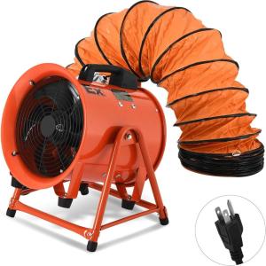 imageYITAHOME Explosion Proof Exhaust Fan 10 Inch Utility Blower Extractor Fan with Detachable Aframe Angle Adjustable Portable Ventilation Fan with 16FT Ventilator Duct Hose for Industrial Paint Booth12 Inch