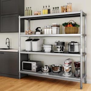 imageYITAHOME NSF Stainless Steel Shelves 60quot18quot60quot 4 Tier Storage Shelf Heavy Duty Shelving for Kitchen Garage Office Restaurant Warehouse 201 Bright Silver601860