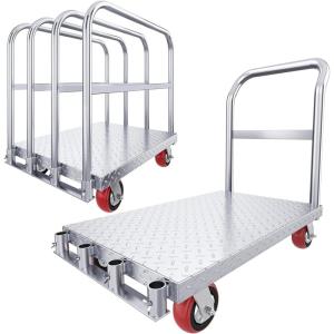 imageYITAHOME Platform Truck Cart with Cage 42 x 26 in 1000LBS Capacity Folding Cart with WheelsHeavy Duty Hand Moving CartFoldable Dolly Cart with Basket for Warehouse Luggage Moving2200 LBS