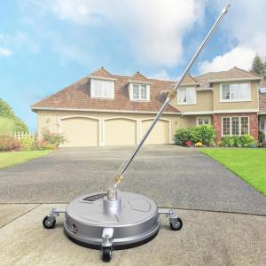 imageYITAHOME Pressure Washer Surface Cleaner 18quot Dual Handle with 2 Nozzles ampamp 4 Replacements High Pressure Cleaner for Driveways Sidewalks Patios Stainless Steel ampamp 38quot Quick Connector 4000 PSIStainless Steel
