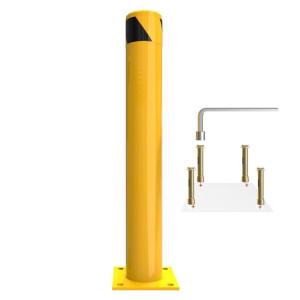 imageYITAHOME Safety Bollard Post 36quot x 45quot Steel Bollards for Warehouse Yellow 1 Pack1 PACK
