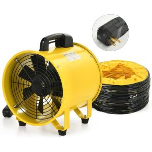 imageYITAHOME Utility Blower Fan 12 Inch Two Speed Portable Exhaust Fan Extractor Fan with GFCI Plug Automatic Poweroff Protection Ventilation Fans with 32FT Ducting for Paint Booth WarehouseYellow