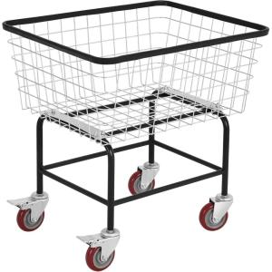 imageYITAHOME Wire Laundry Cart 45 Bushel Rolling Laundry Basket with Wheels Metal Commercial Wire Laundries Basket Cart with Galvanized Finish Heavy Duty Large Steel Baskets for Clothes Storage45 Bushel