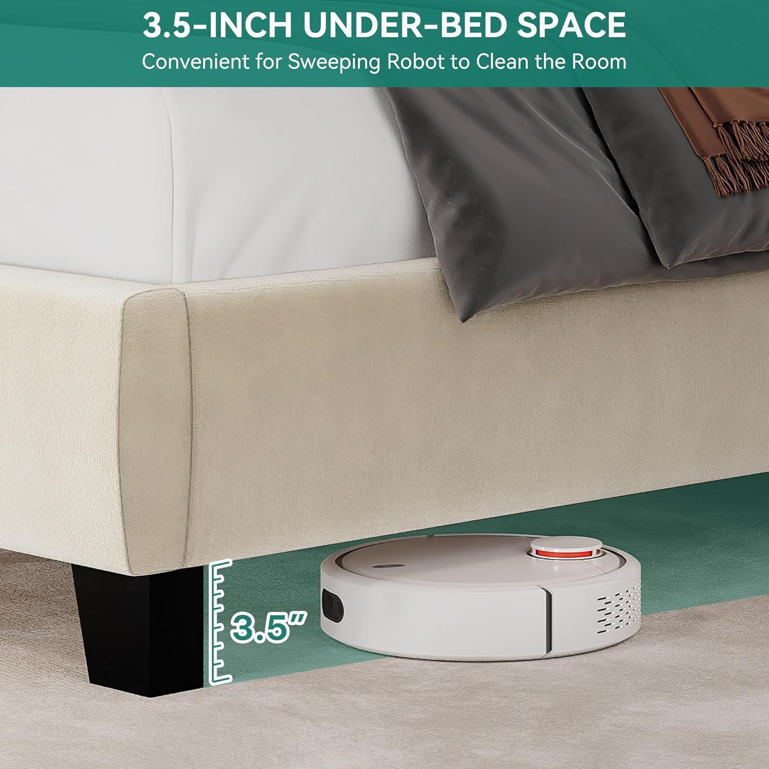 imageYITAHOME King Size Bed Frame with 58quot Tall Headboard Storage Headboard Bed with USB Charging Stations TypeC Port Velvet Upholstered Beds with Deep Button Tufted No Box Spring Needed GreyBeige