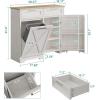 imageYITAHOME 10 Gallon Tilt Out Trash Can Cabinet Freestanding Kitchen Trash Recycling Cabinet with 2 Drawer ampamp Adjustable Shelves Trash Bin Cabinets for Kitchen Dining Room Off White